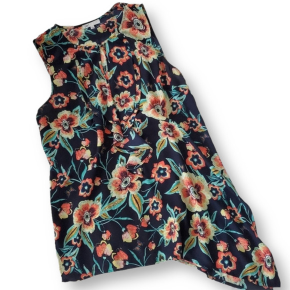 DR2 Floral Asymmetrical Top Size L - Picture 1 of 7